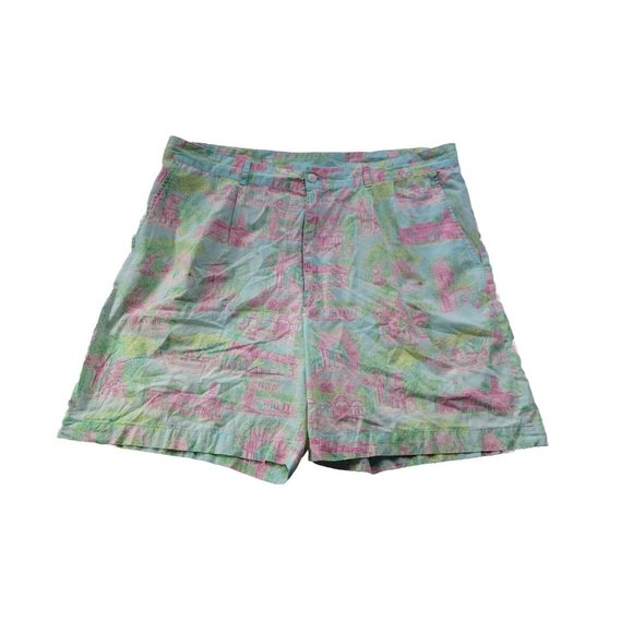 Lilly Pulitzer Men's Vintage Shorts 38 Pleated Palm Beach Island Shopping *READ*